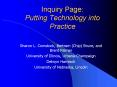 Inquiry Page: Putting Technology into Practice PowerPoint PPT Presentation