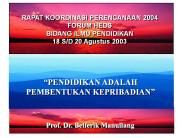 RAPAT KOORDINASI PERENCANAAN 2004