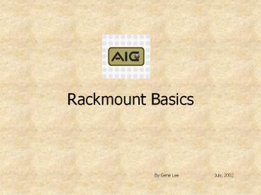Rackmount Basics