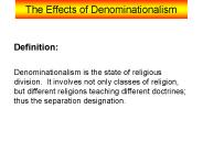 The Effects of Denominationalism
