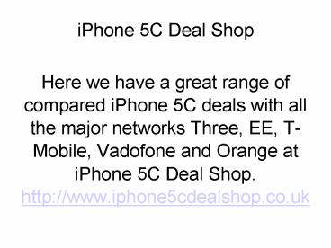 iPhone 5C Deal Shop