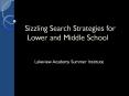 Sizzling Search Strategies for Lower and Middle School PowerPoint PPT Presentation
