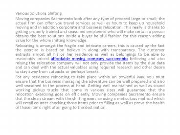 moving company in sacramento