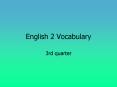 English 2 Vocabulary PowerPoint PPT Presentation