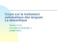 Cours sur le traitement automatique des langues La s PowerPoint PPT Presentation