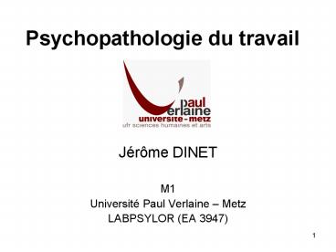 Psychopathologie du travail