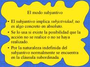 El modo subjuntivo