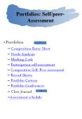 Portfolios: Self/peer-Assessment PowerPoint PPT Presentation