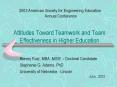 Attitudes Toward Teamwork and Team Effectiveness in Higher Education PowerPoint PPT Presentation