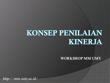 KONSEP PENILAIAN KINERJA