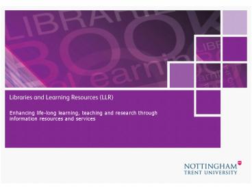 Enhancing life-long learning, teaching and research through information resources and services