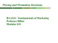 Pricing and Promotion Decisions PowerPoint PPT Presentation