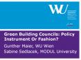 Green Building Councils: Policy Instrument Or Fashion? PowerPoint PPT Presentation