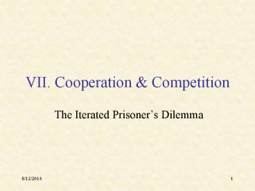 VII. Cooperation