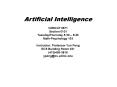 Artificial Intelligence PowerPoint PPT Presentation
