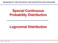 Special Continuous Probability Distribution  Lognormal Distribution PowerPoint PPT Presentation