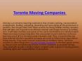 Toronto Moving Companies PowerPoint PPT Presentation