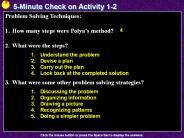 5-Minute Check on Activity 1-2