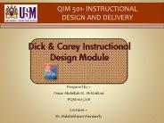 QIM 501- INSTRUCTIONAL DESIGN AND DELIVERY