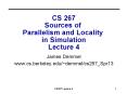 CS 267 Sources of Parallelism and Locality in Simulation Lecture 4 PowerPoint PPT Presentation