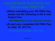 Instructions for Submitting Your School-wide PBIS Plan