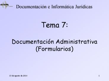 Tema 7: Documentaci