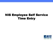 NIS Employee Self Service Time Entry