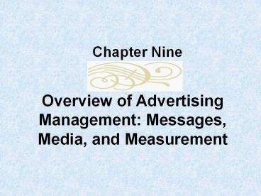 Overview of Advertising Management: Messages, Media, and Measurement