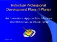 Individual Professional Development Plans (I-Plans) PowerPoint PPT Presentation