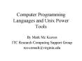 Computer Programming Languages and Unix Power Tools PowerPoint PPT Presentation