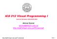 ICS 012 Visual Programming I PowerPoint PPT Presentation