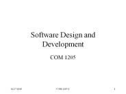 Software Design and Development