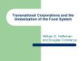 Transnational Corporations and the Globalization of the Food System PowerPoint PPT Presentation