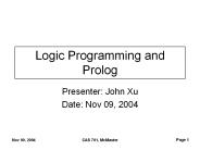 Logic Programming and Prolog