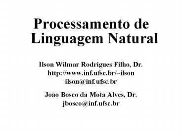 Processamento de Linguagem Natural