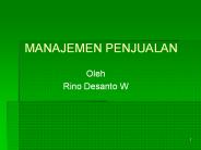 MANAJEMEN PENJUALAN