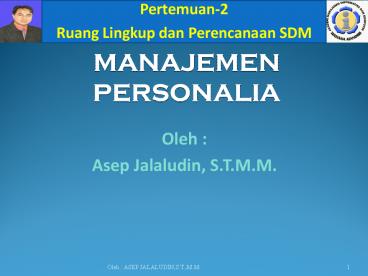 MANAJEMEN PERSONALIA