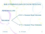 BAB 9 PEMBANGUNAN EKONOMI REGIONAL