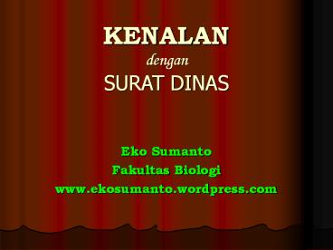 KENALAN dengan SURAT DINAS