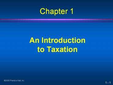 An Introduction to Taxation