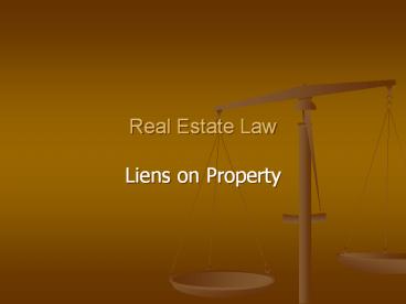 Real Estate Law