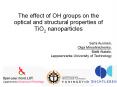 The effect of OH groups on the optical and structural properties of TiO2 nanoparticles PowerPoint PPT Presentation