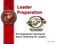 Pre-deployment stress brief for Marines and Sailors PowerPoint PPT Presentation