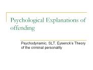 Psychological Explanations of offending