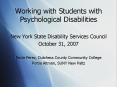Working with Students with Psychological Disabilities PowerPoint PPT Presentation