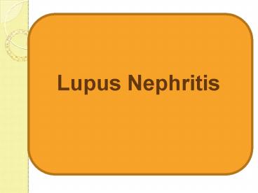 Lupus Nephritis
