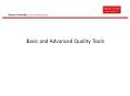 Basic and Advanced Quality Tools PowerPoint PPT Presentation