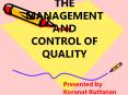 THE MANAGEMENT AND CONTROL OF QUALITY PowerPoint PPT Presentation