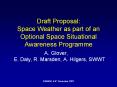 Draft Proposal: Space Weather as part of an Optional Space Situational Awareness Programme PowerPoint PPT Presentation