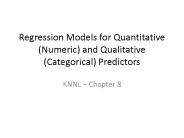Regression Models for Quantitative (Numeric) and Qualitative (Categorical) Predictors